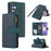 For Samsung Galaxy S24+ Cell Phone Case Imprinted Zipper Wallet Leather Anti-drop Shell - Green - 1