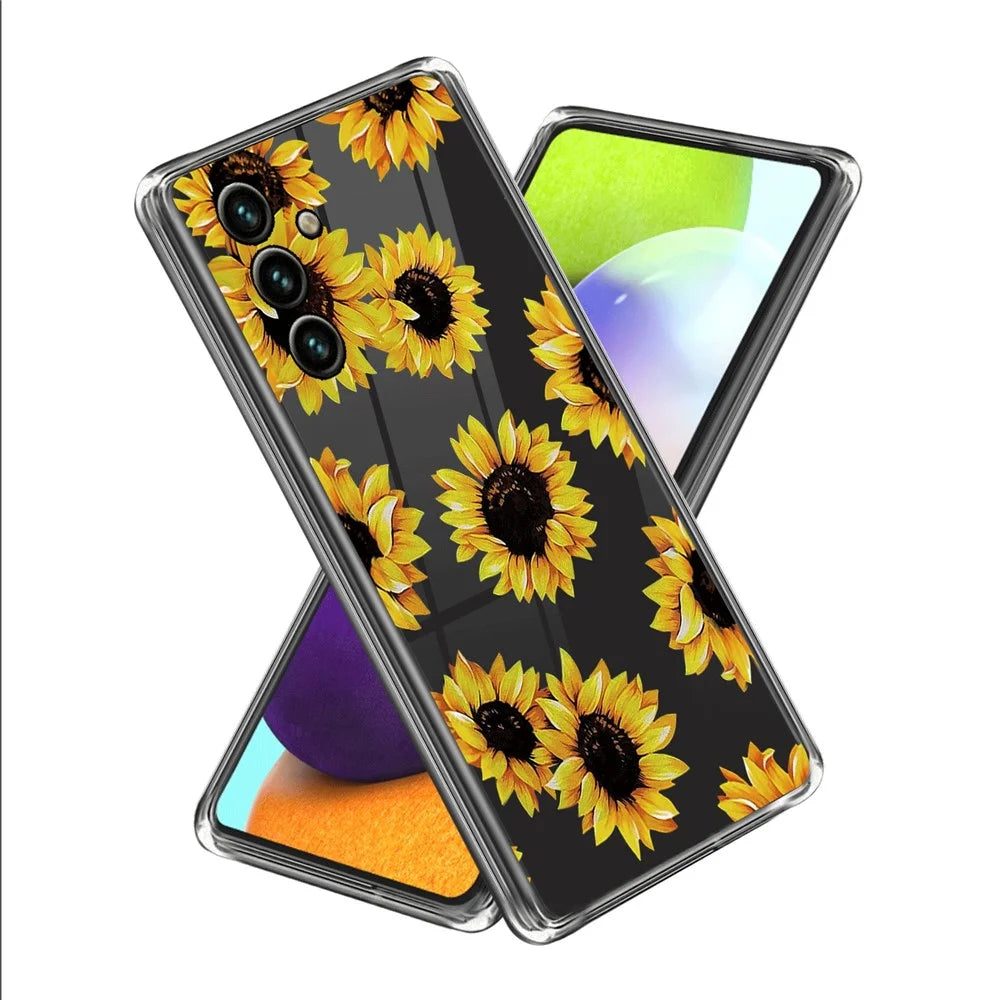 For Samsung Galaxy A35 5G TPU Case IMD Pattern Printing Scratch-resistant Phone Cover - Sunflowers - 1