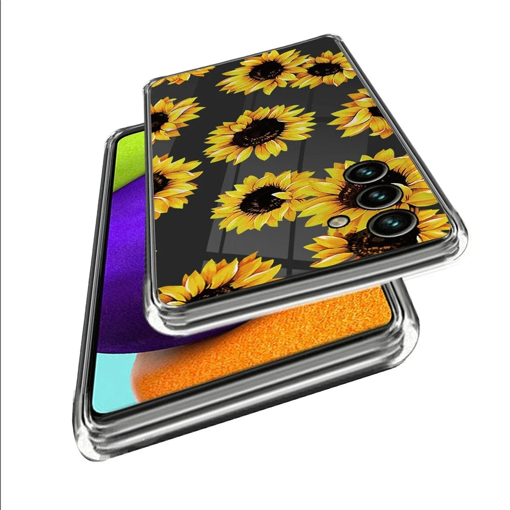 For Samsung Galaxy A35 5G TPU Case IMD Pattern Printing Scratch-resistant Phone Cover - Sunflowers - 2