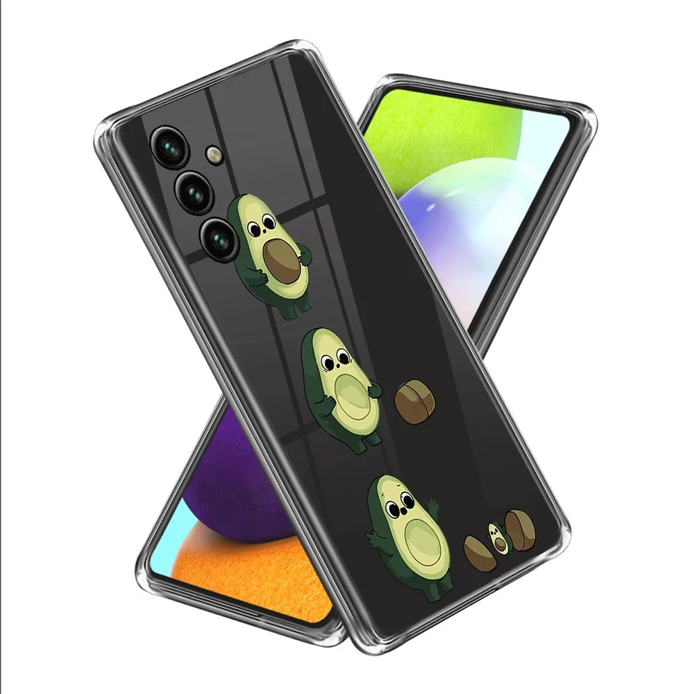 For Samsung Galaxy A35 5G TPU Case Pattern Printing Anti-Fall Shockproof Phone Cover - Avocado - 1