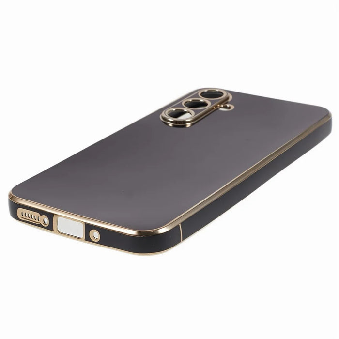 For Samsung Galaxy A05s 4G Cell Phone Case TPU Glossy 6D Electroplating Back Shell - Black - 4