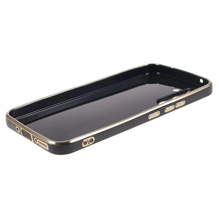 For Samsung Galaxy A05s 4G Cell Phone Case TPU Glossy 6D Electroplating Back Shell - Black - 7