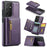DG.MING M5 Series For Samsung Galaxy S21 Ultra 5G Phone Case Detachable Wallet Kickstand Cover - Purple - 1