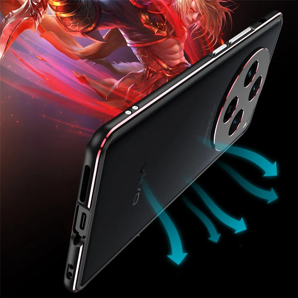For vivo X100 5G Bumper Case Metal Frame Camera Lens Protective Cover - Black  /  Red - 3