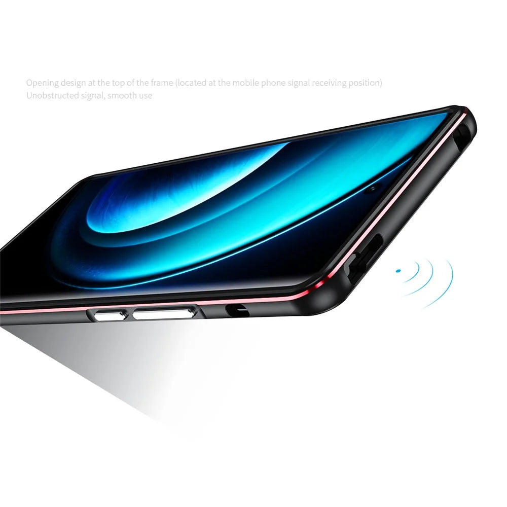 For vivo X100 5G Bumper Case Metal Frame Camera Lens Protective Cover - Black  /  Red - 5