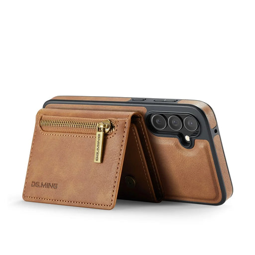 DG.MING M5 Series For Samsung Galaxy S23 FE Phone Case Magnetic Wallet Protective Cover - Brown - 2