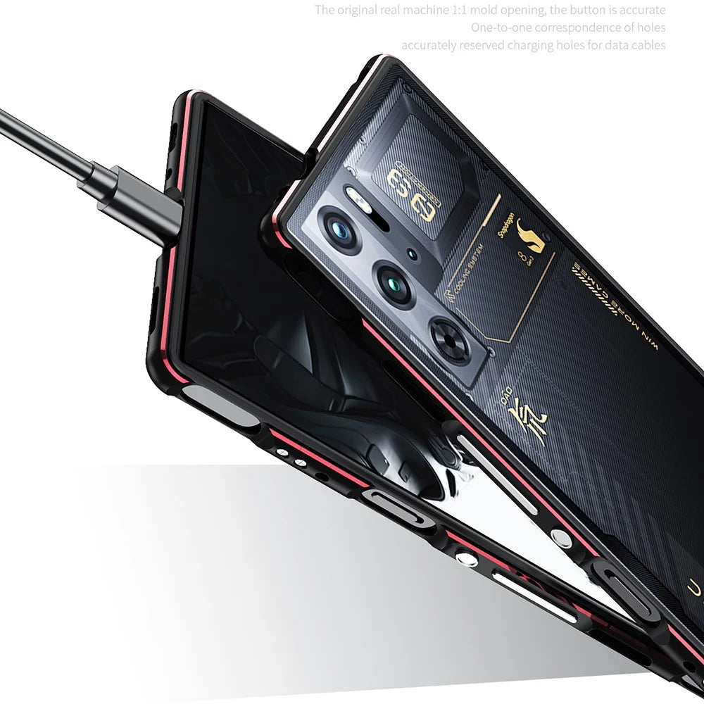 For ZTE nubia Red Magic 10 Pro+ 5G / 10 Pro 5G / 9 Pro 5G / 9 Pro+ 5G Bumper Case Phone Cover Frame - Black  /  Red - 4