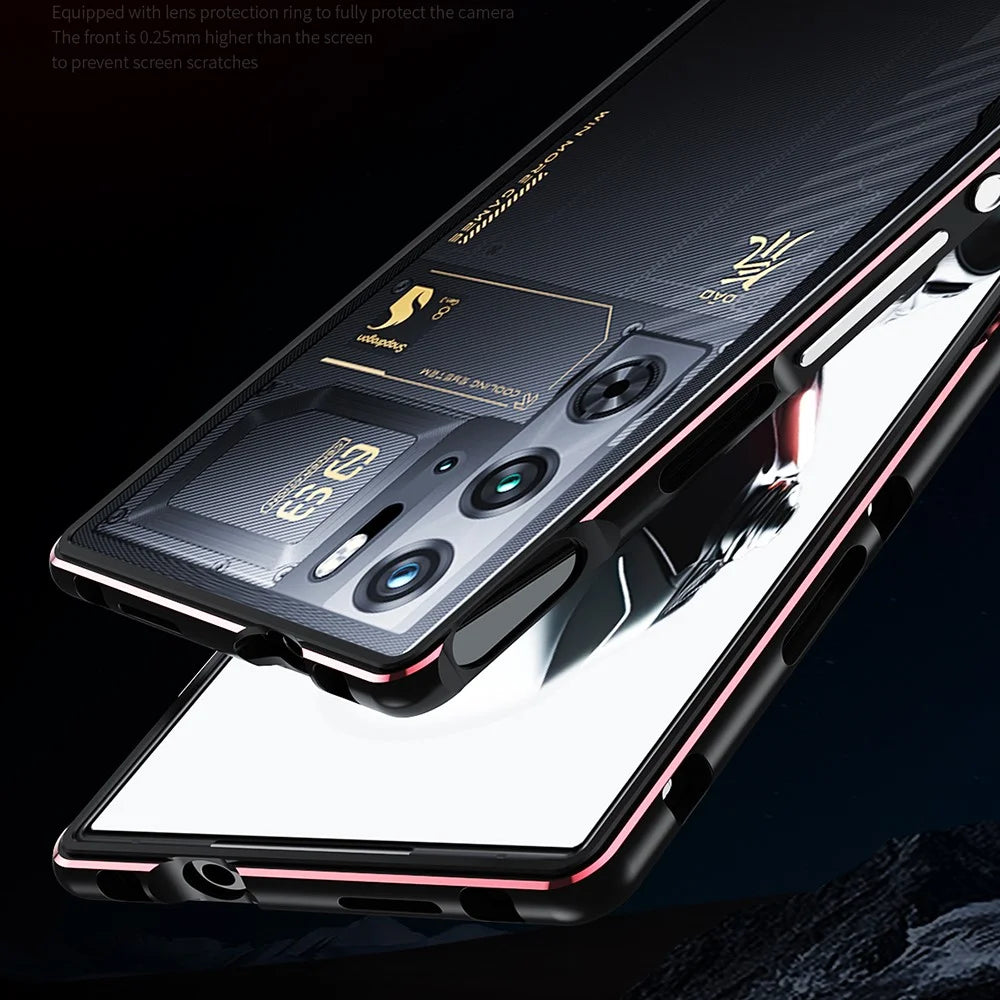 For ZTE nubia Red Magic 10 Pro+ 5G / 10 Pro 5G / 9 Pro 5G / 9 Pro+ 5G Bumper Case Phone Cover Frame - Black  /  Red - 7