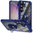 For Samsung Galaxy S24 Case PC+TPU Shockproof Phone Back Cover with Metal Ring Kickstand - Blue - 1