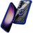 For Samsung Galaxy S24 Case PC+TPU Shockproof Phone Back Cover with Metal Ring Kickstand - Blue - 2