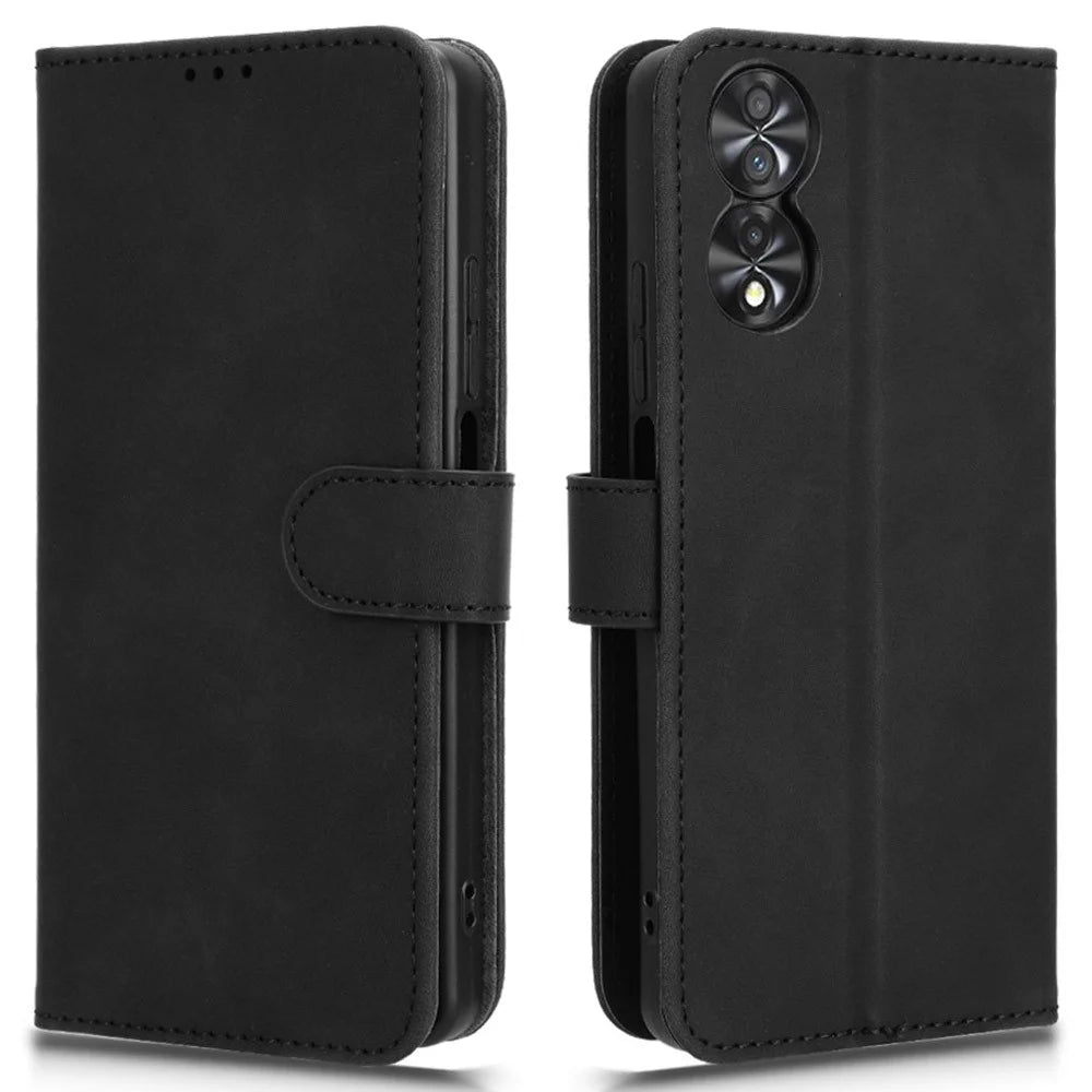 For TCL 40 Nxtpaper 4G Leather Case Skin-Touch PU Leather Phone Cover Wallet Stand - Black - 1