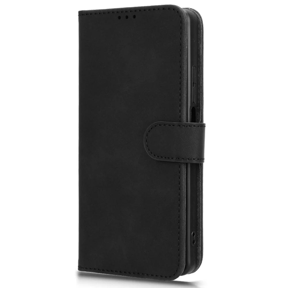 For TCL 40 Nxtpaper 4G Leather Case Skin-Touch PU Leather Phone Cover Wallet Stand - Black - 6