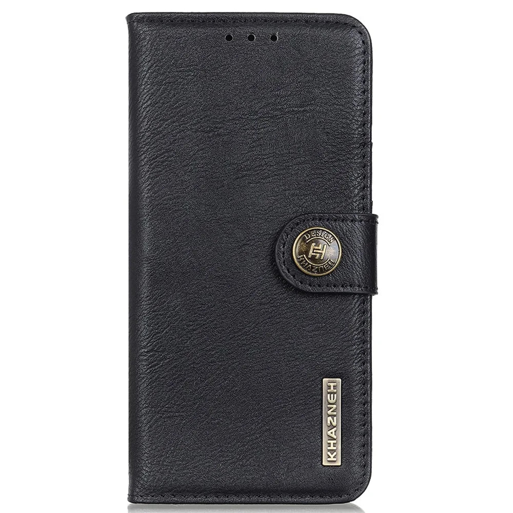 KHAZNEH For Samsung Galaxy A35 5G Leather Cases Stand Cowhide Texture Phone Cover Wallet - Black - 7