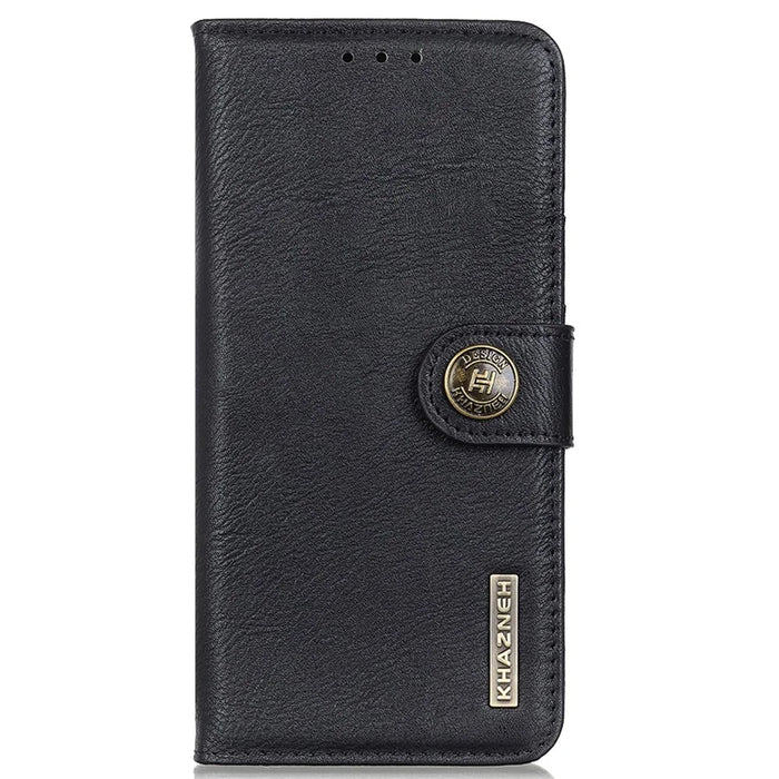 KHAZNEH For Samsung Galaxy A35 5G Leather Cases Stand Cowhide Texture Phone Cover Wallet - Black - 7