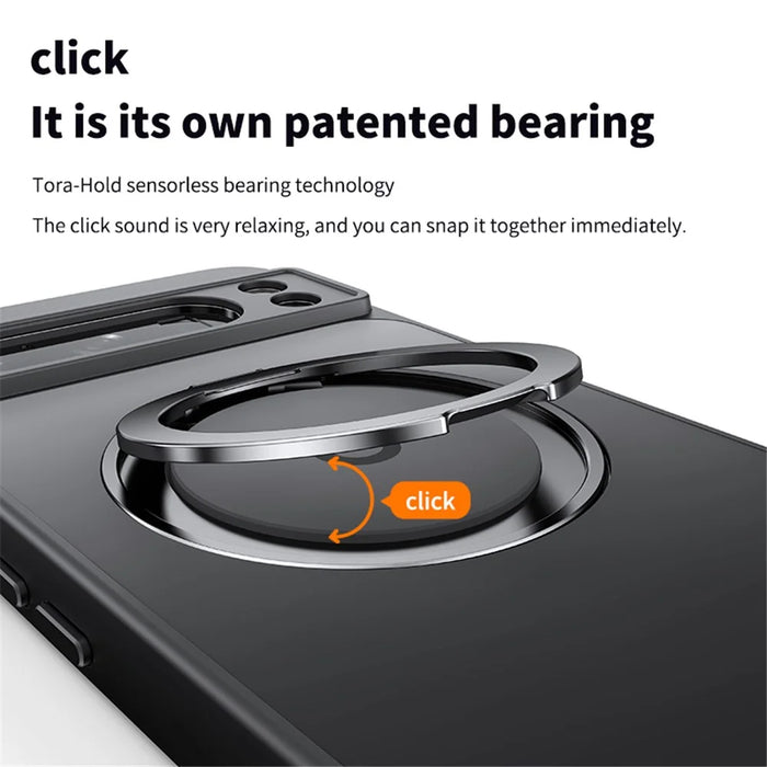 For Google Pixel 8 Pro Case Magnetic Case Ring Kickstand TPU+Acrylic Back Cover - Matte Black - 6