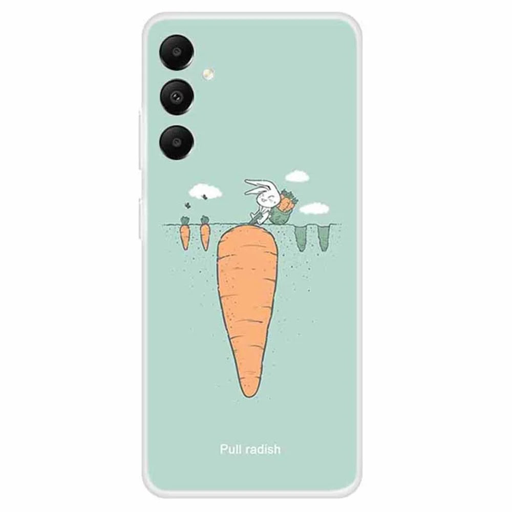For Samsung Galaxy A05s 4G Back Case Drop-proof TPU Cell Phone Cover with Pattern Printing - Radish and Rabbit - 1