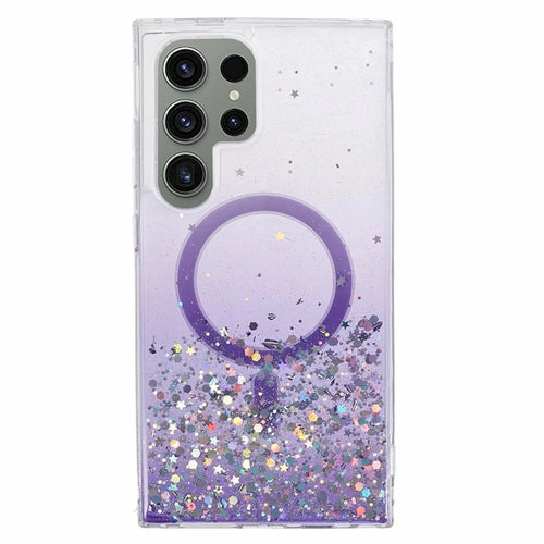 JTW Series For Samsung Galaxy S24 Ultra Magnetic Phone Case Slim-Fit Epoxy TPU+Acrylic Shell - Purple - 1