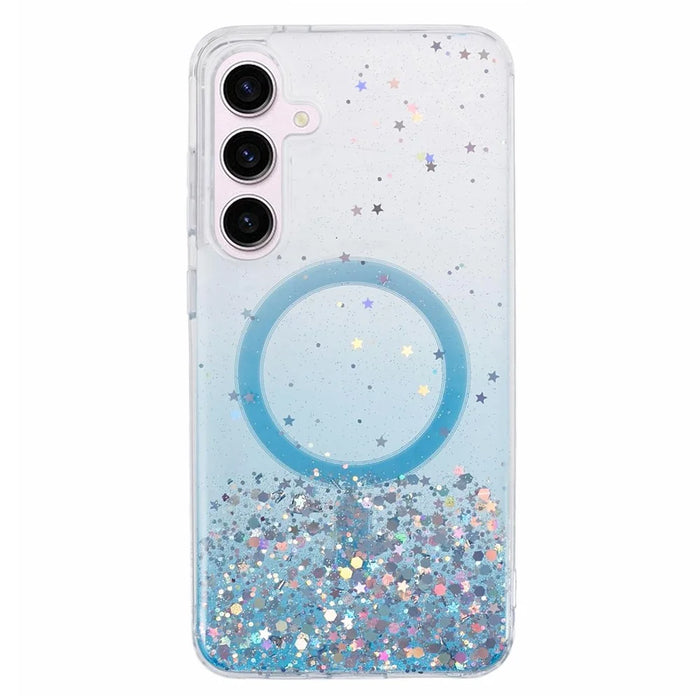 JTW Series For Samsung Galaxy S24 TPU+Acrylic Case Drop-proof Epoxy Phone Cover Magnetic Case - Blue - 1