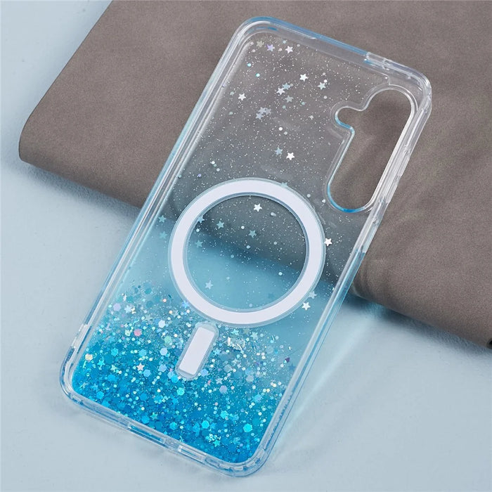 JTW Series For Samsung Galaxy S24 TPU+Acrylic Case Drop-proof Epoxy Phone Cover Magnetic Case - Blue - 2