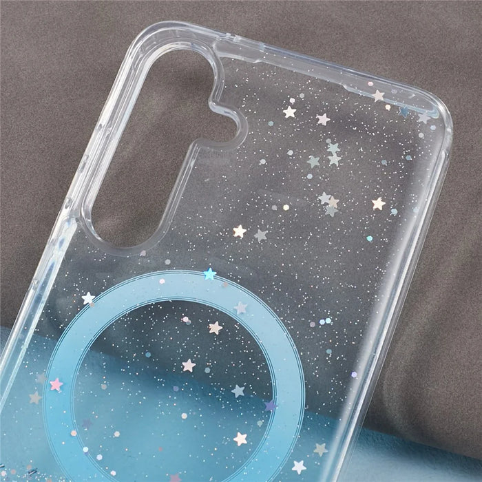 JTW Series For Samsung Galaxy S24 TPU+Acrylic Case Drop-proof Epoxy Phone Cover Magnetic Case - Blue - 4