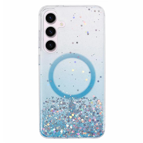 JTW Series For Samsung Galaxy S24+ Magnetic Case Sparkle Epoxy TPU+Acrylic Phone Protector - Blue - 1