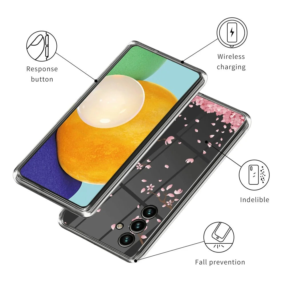 For Samsung Galaxy A35 5G TPU Phone Case Protective Pattern Printing Shell Cover - Sakura - 3