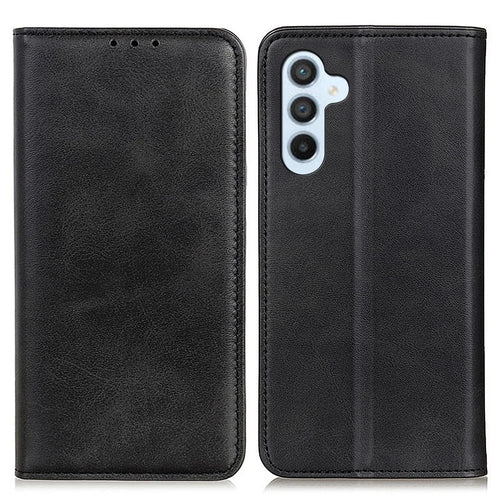 For Samsung Galaxy A35 5G Split Leather Wallet Case Full Body Protective Phone Cover - Black - 1