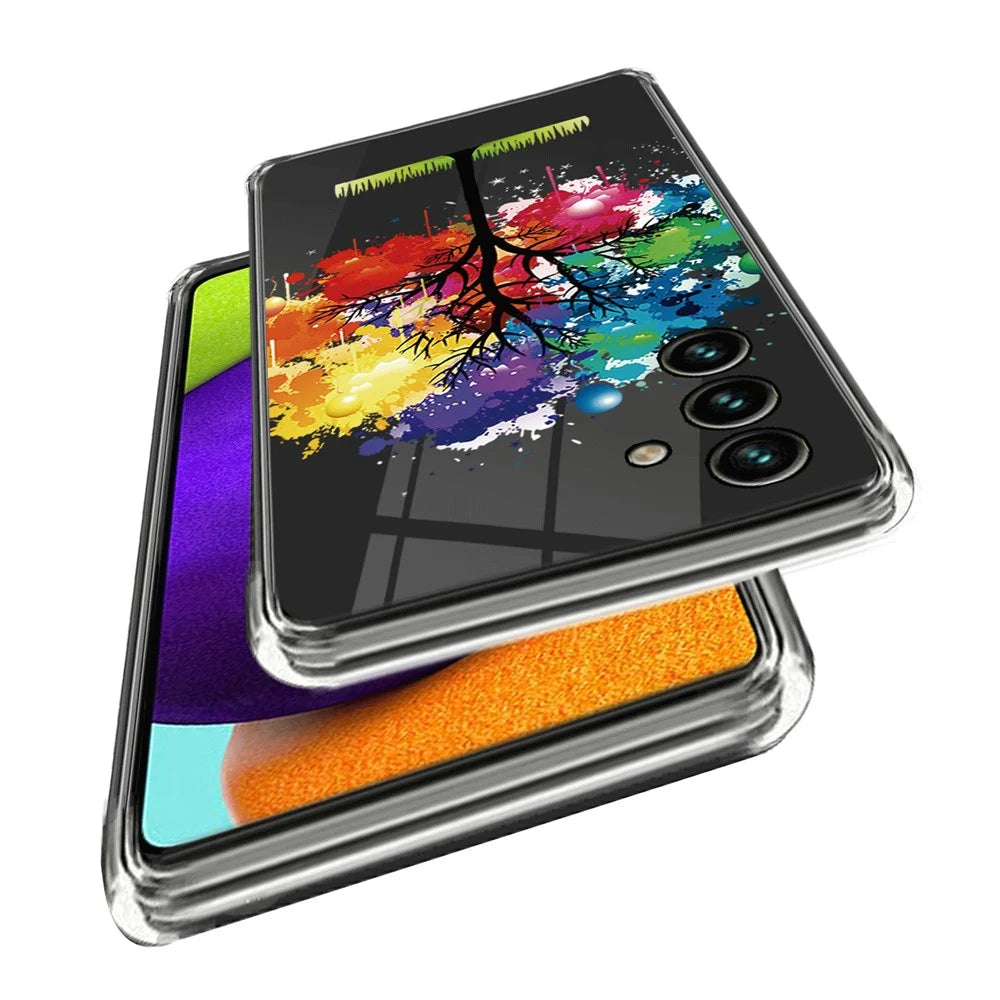 For Samsung Galaxy A35 5G Pattern Phone Case Shockproof Protection TPU Cover - Colorful Tree - 2