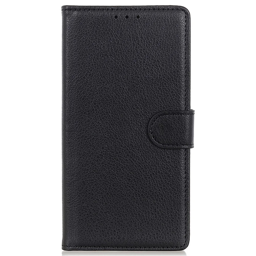 For Samsung Galaxy A35 5G Wallet Case PU Leather Stand Card Slot Protective Phone Cover - Black - 6