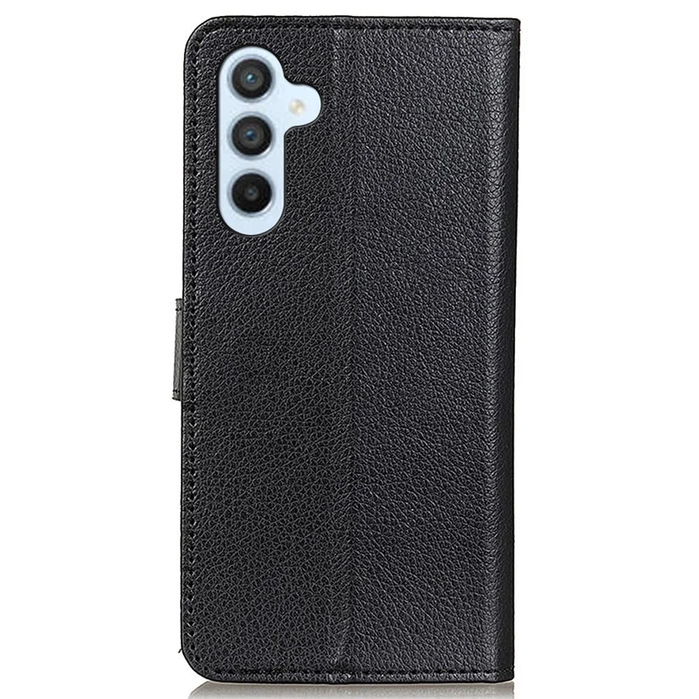 For Samsung Galaxy A35 5G Wallet Case PU Leather Stand Card Slot Protective Phone Cover - Black - 7