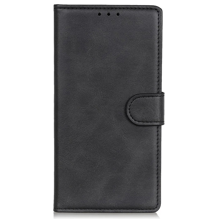 For Samsung Galaxy A35 5G Leather Phone Case Magnetic Folio Stand Cover - Black - 6