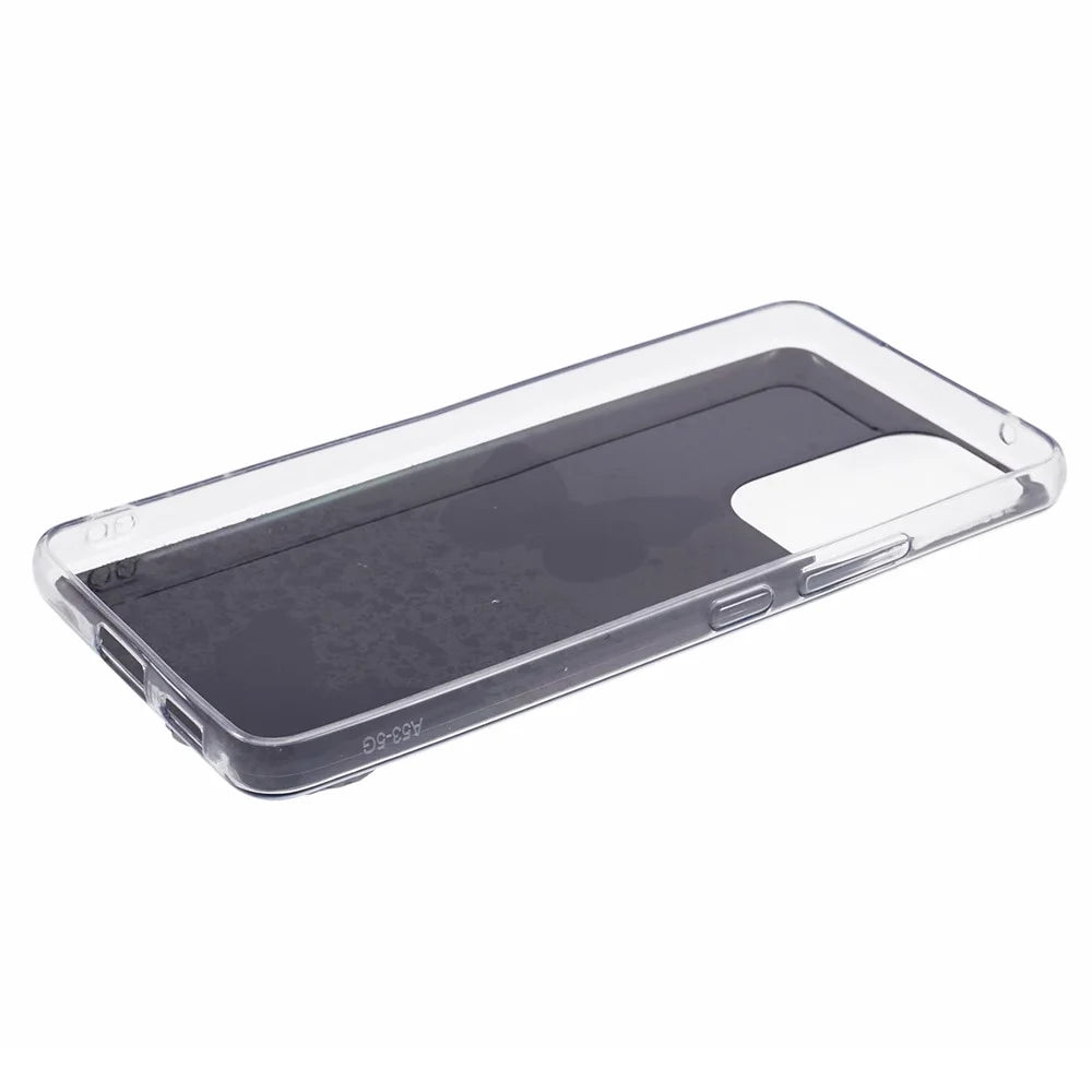 AW Series For Samsung Galaxy A32 4G (EU Version) Sparkle Epoxy Case TPU+PVC Big Rear Lens Hole Phone Cover - Black - 3