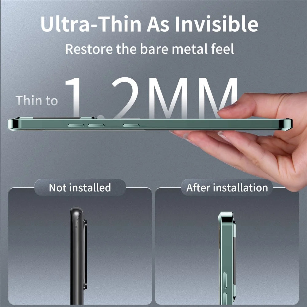 For Samsung Galaxy S24+ Matte Phone Case Lens Protection Metal Frame Magnetic Cover - Green - 7