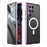 For Samsung Galaxy S24 Ultra Magnetic Case Tempered Glass+Matte PC Metal Frame Cover - Purple - 2