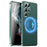 For Samsung Galaxy S24 Ultra Magnetic Case Metal Frame Leather+PC Matte Cover - Green - 1