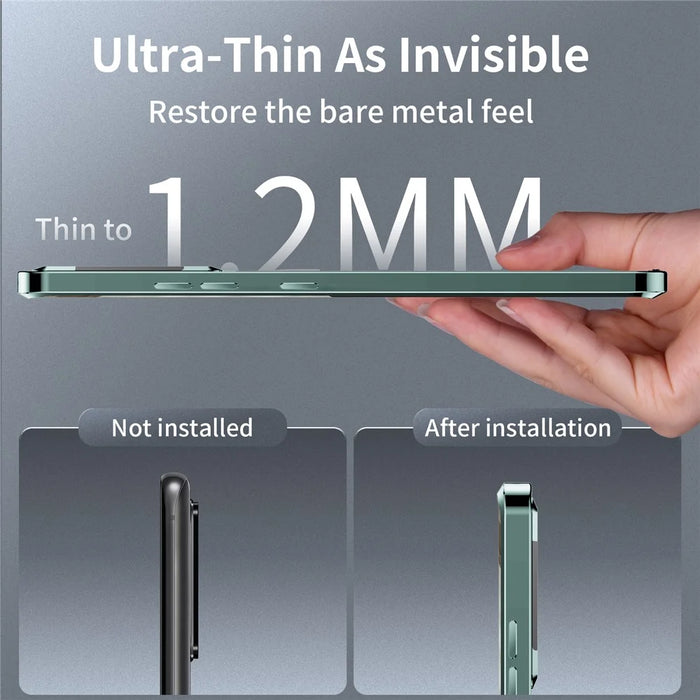 For Samsung Galaxy S24 Ultra Magnetic Case Metal Frame Leather+PC Matte Cover - Green - 7