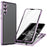 For Samsung Galaxy S24 Case Metal Frame Double Sides Tempered Glass Back Cover - Light Purple - 1