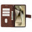 For Samsung Galaxy S24 Ultra Case Solid Color PU Leather Stand Wallet Phone Cover with Wrist Strap - Brown - 2