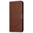 For Samsung Galaxy S24 Ultra Case Solid Color PU Leather Stand Wallet Phone Cover with Wrist Strap - Brown - 6
