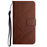 For Samsung Galaxy S24 Ultra Case Solid Color PU Leather Stand Wallet Phone Cover with Wrist Strap - Brown - 7
