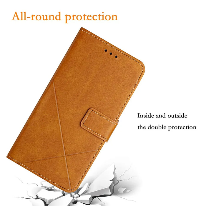 For Samsung Galaxy A15 5G Case Solid Color Wallet Leather Phone Cover - Yellow - 5