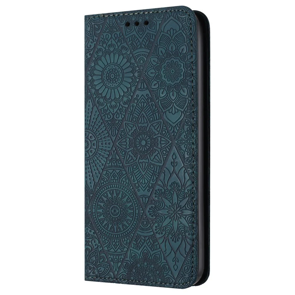 For Samsung Galaxy A15 5G Case Wallet Stand Imprinted Phone Cover - Blue - 6