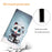 For Samsung Galaxy S24+ Case PU Leather Pattern Printing Stand Cover - Blue Eyes Cat - 5