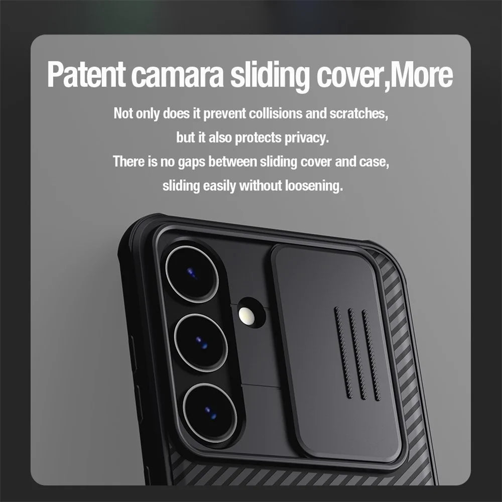 NILLKIN CamShield Pro Series For Samsung Galaxy S24+ Protective Phone Case with Slide Camera Cover - Green - 4