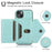 For iPhone 15 Plus Case PU Leather+TPU Card Holder Anti-fall Cover with Long Strap - Green - 5
