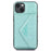 For iPhone 15 Plus Case PU Leather+TPU Card Holder Anti-fall Cover with Long Strap - Green - 7