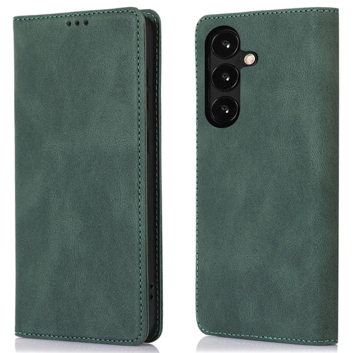 For Samsung Galaxy A14 5G / 4G Magnetic Stand Wallet Cover TPU+PU Leather Cell Phone Case - Green - 1