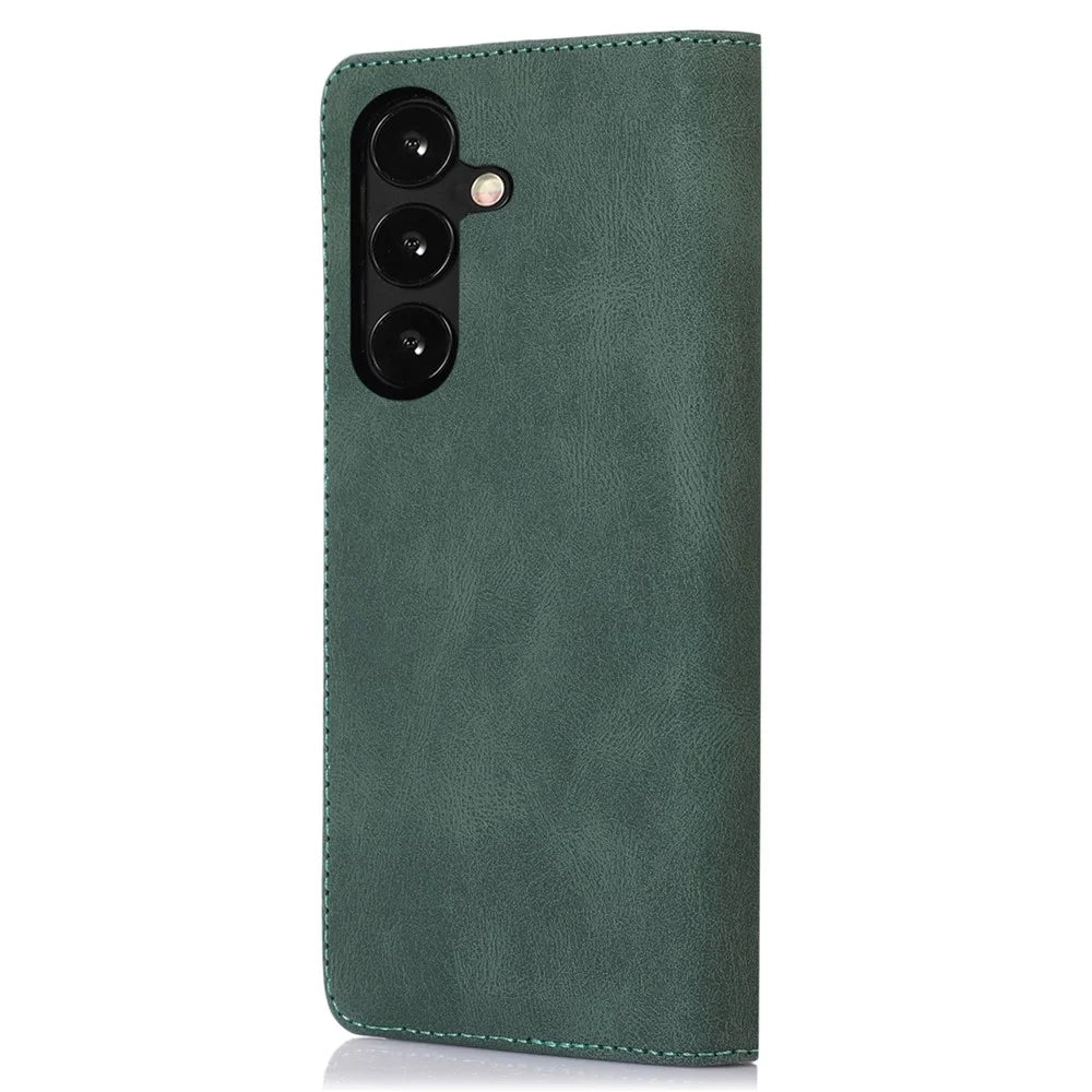 For Samsung Galaxy A14 5G / 4G Magnetic Stand Wallet Cover TPU+PU Leather Cell Phone Case - Green - 7