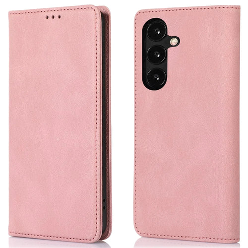 For Samsung Galaxy A54 5G Cell Phone Case Magnetic Stand Wallet TPU+PU Leather Cover - Rose Gold - 1
