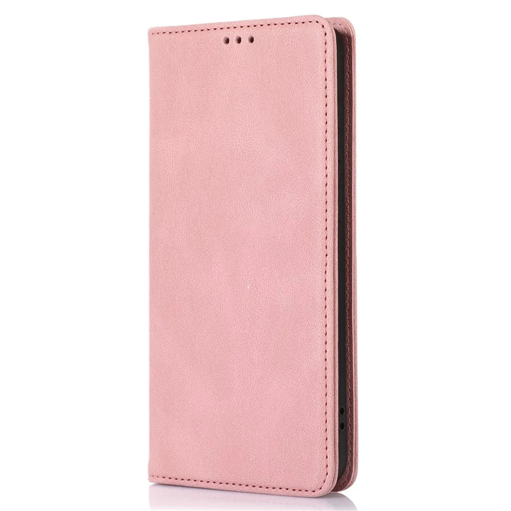 For Samsung Galaxy A54 5G Cell Phone Case Magnetic Stand Wallet TPU+PU Leather Cover - Rose Gold - 6